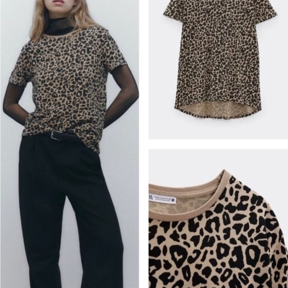 Zara leopard print Tshirt .